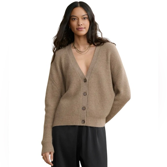 Jenni Kayne Cropped Cashmere Cocoon Cardigan Undyed Stone OVERSIZED XL